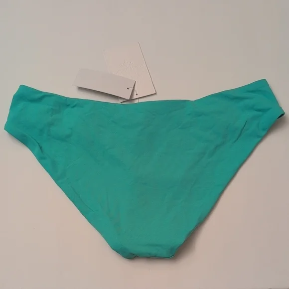 NWT Becca Hipster Turquoise Aqua Sea Bikini Bottom Jade Ring Accents - Size M - Picture 4 of 7